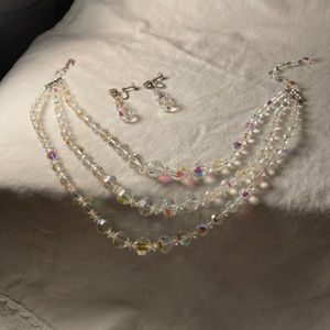 Vintage Laguna Glass Beaded Necklace/ Earrings